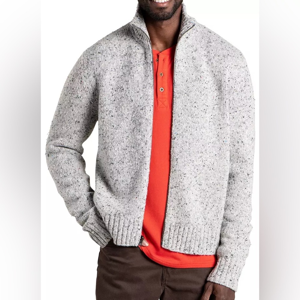 Toad&Co Wilde Full Zip Long Sleeve Sweater Heather Grey Men’s